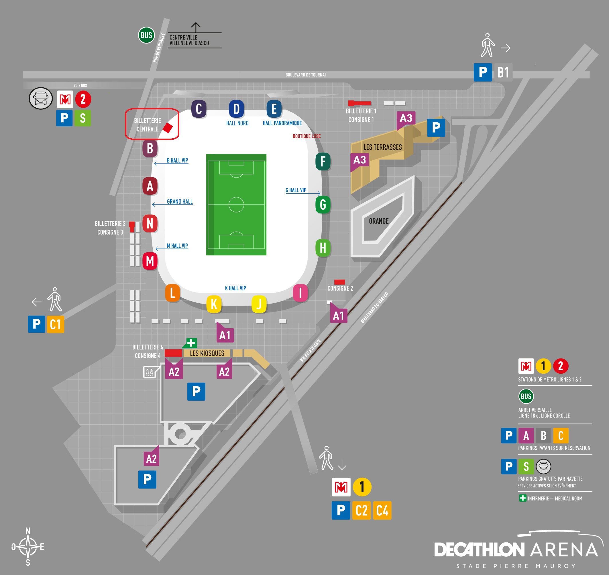 Plan Parvis Stade billetterieCentrale