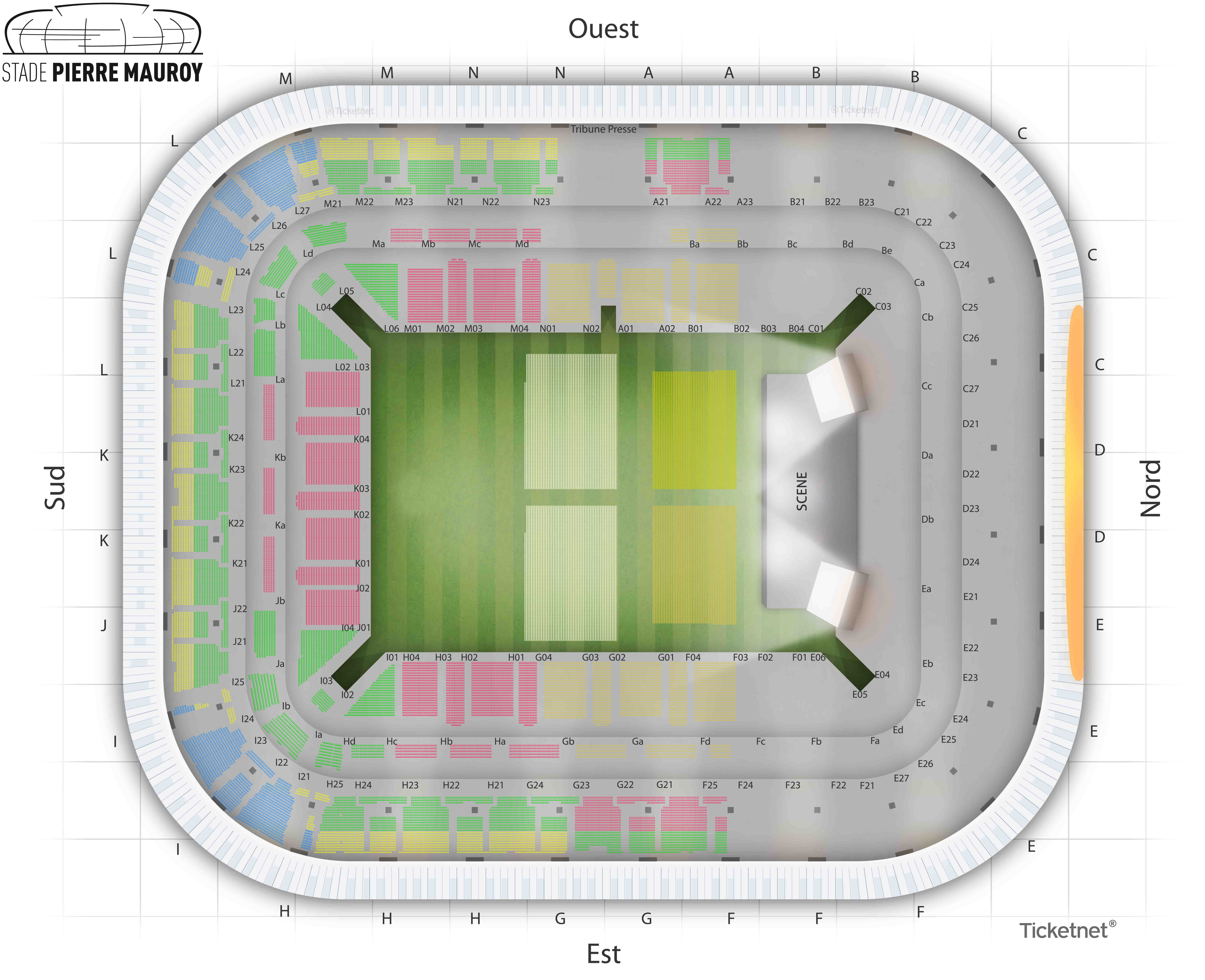 Le plan des espaces pour MYLENE FARMER à la Decathlon Arena Stade Pierre Mauroy