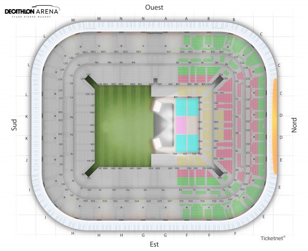 Le plan des espaces pour BIGFLO & OLI au Stade Pierre Mauroy